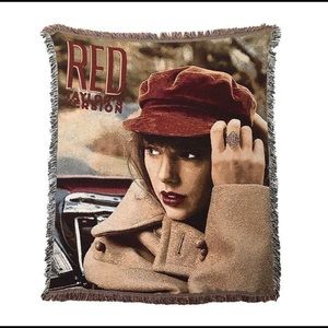 Red Taylors Version Album Cover Woven Blanket
